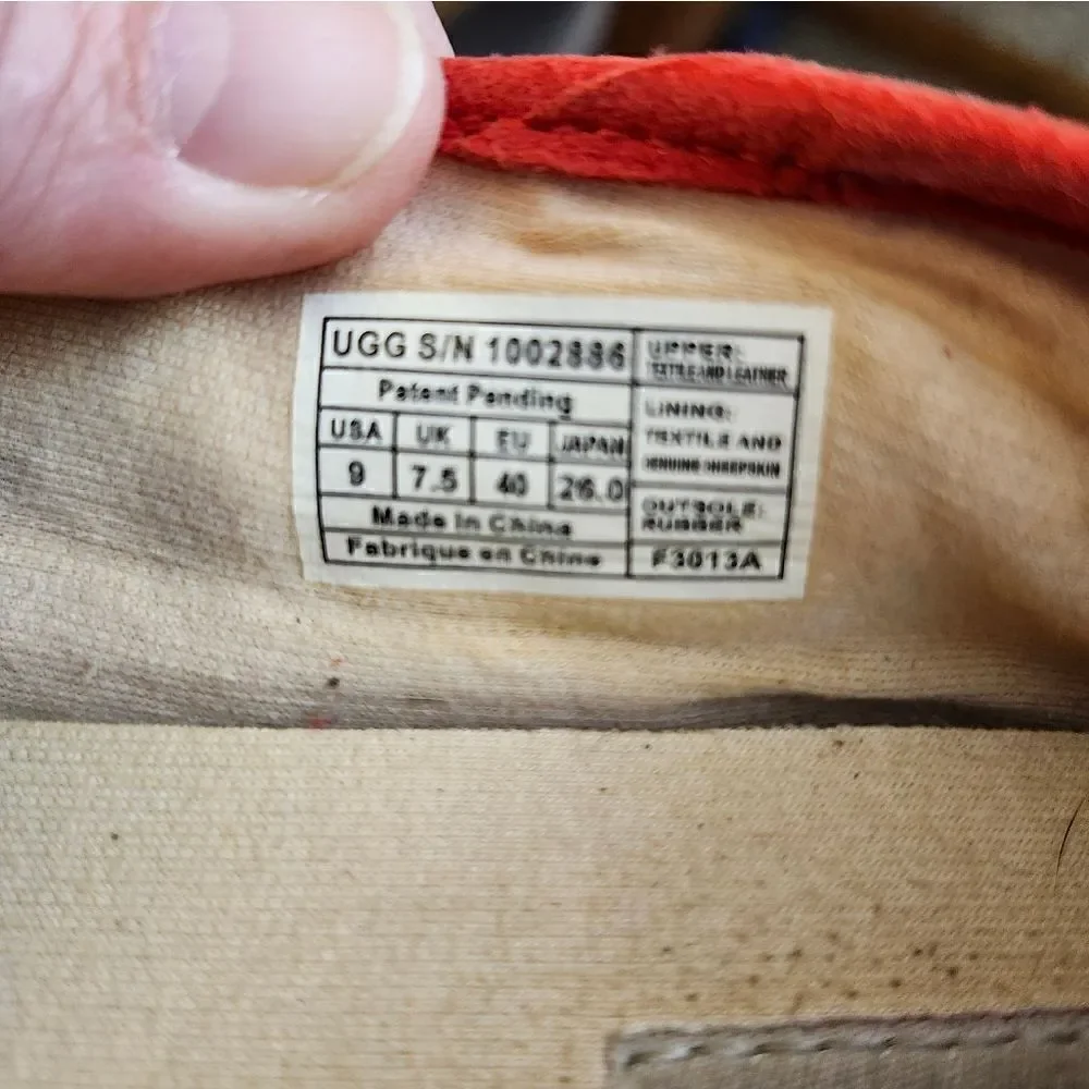 UGG red canvas